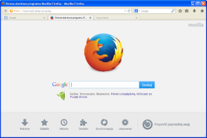 Mozilla Firefox - po zmianach: okno główne