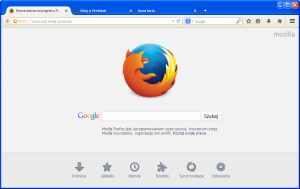 Mozilla Firefox - okno główne domyślnie